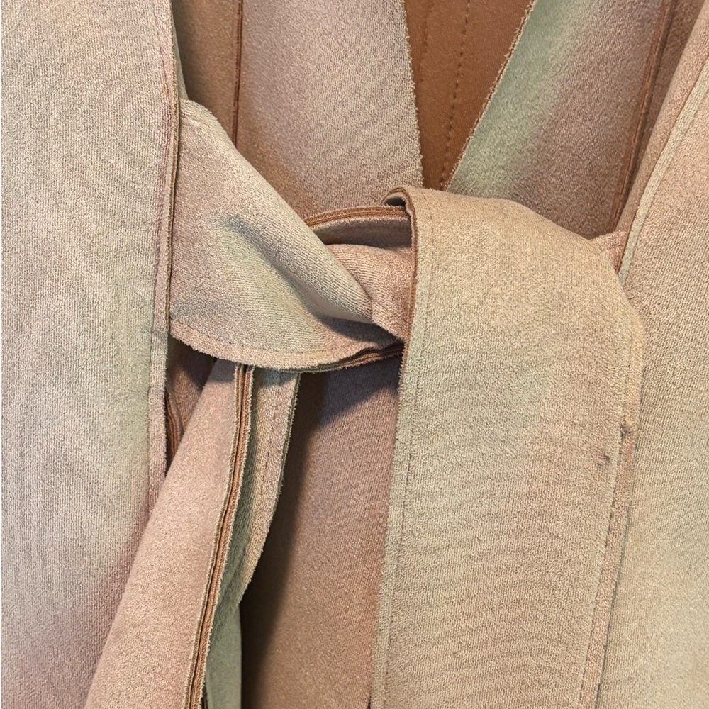 ZARA Beige Faux Suede Blazer with Belted Waist – Size M 🧥✨ - Picture 12 of 14